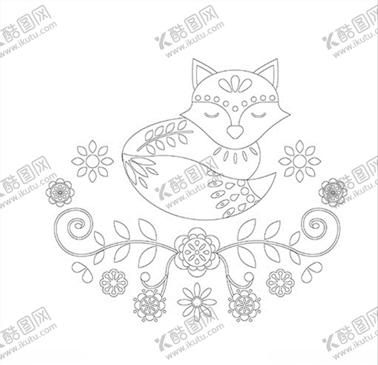 编号：21192307071723286953【酷图网】源文件下载-卡通可爱狐狸服装印花底纹线条
