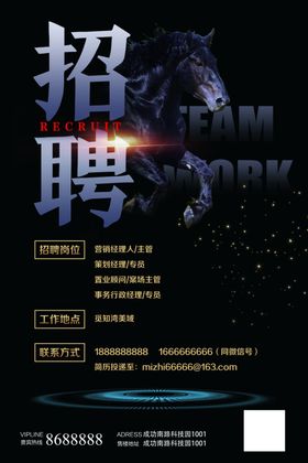 大气黑色企业公司招聘海报