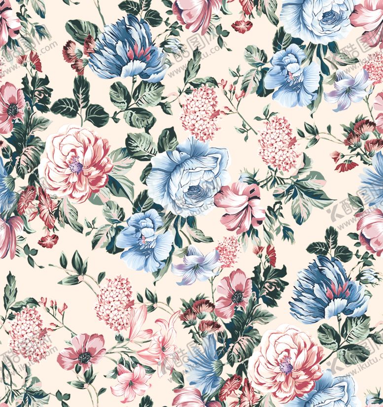 编号：47370109140652103753【酷图网】源文件下载-碎花各种花玫瑰撇丝印花