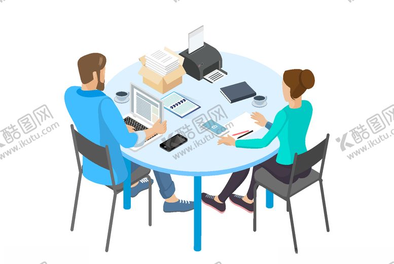 编号：33710807080517002575【酷图网】源文件下载-卡通人物办公打印机加班矢量元素