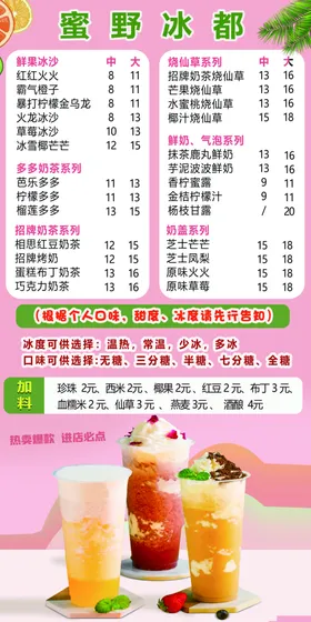 奶茶海报饮料果汁菜单