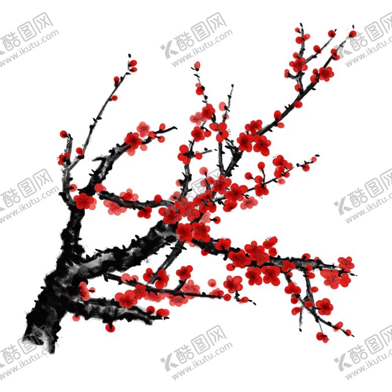 编号：12600711261737442261【酷图网】源文件下载-水墨梅花