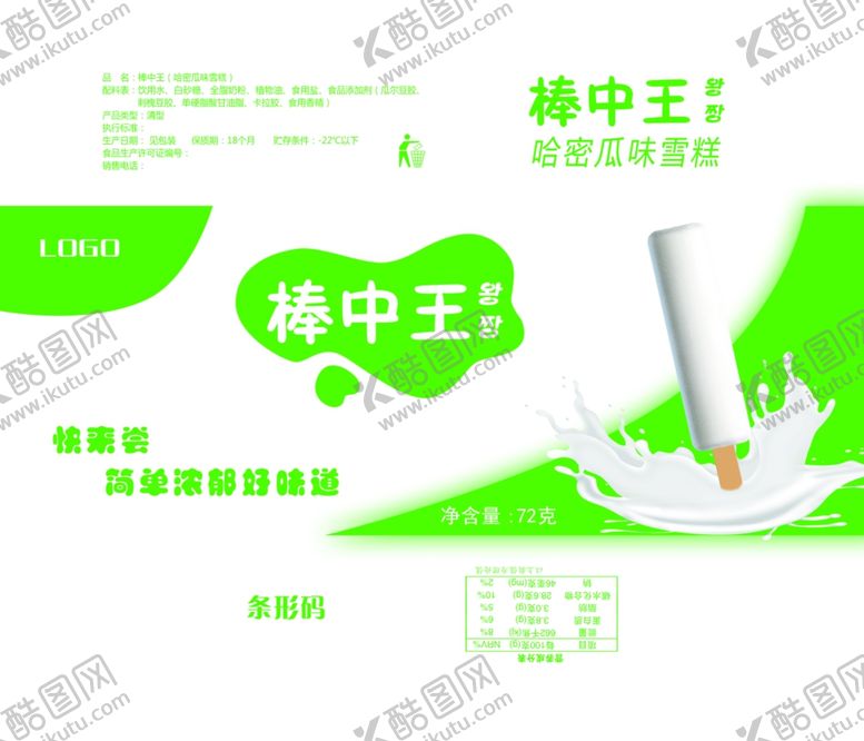 编号：30673807062339457779【酷图网】源文件下载-冰糕包装哈密瓜设计包装