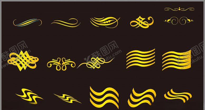 编号：38083310150526291986【酷图网】源文件下载-金色花纹花边边框角花