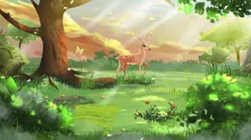 创意卡通插画图案场景彩色小清新生活场景