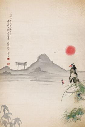中国风背景山水画素材画小清新