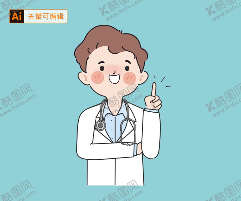 编号：96561210191247035201【酷图网】源文件下载-手绘卡通医生