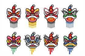 新年元素春牛剪纸梅花快乐
