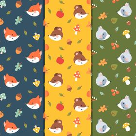 可爱动物图案的多彩布料