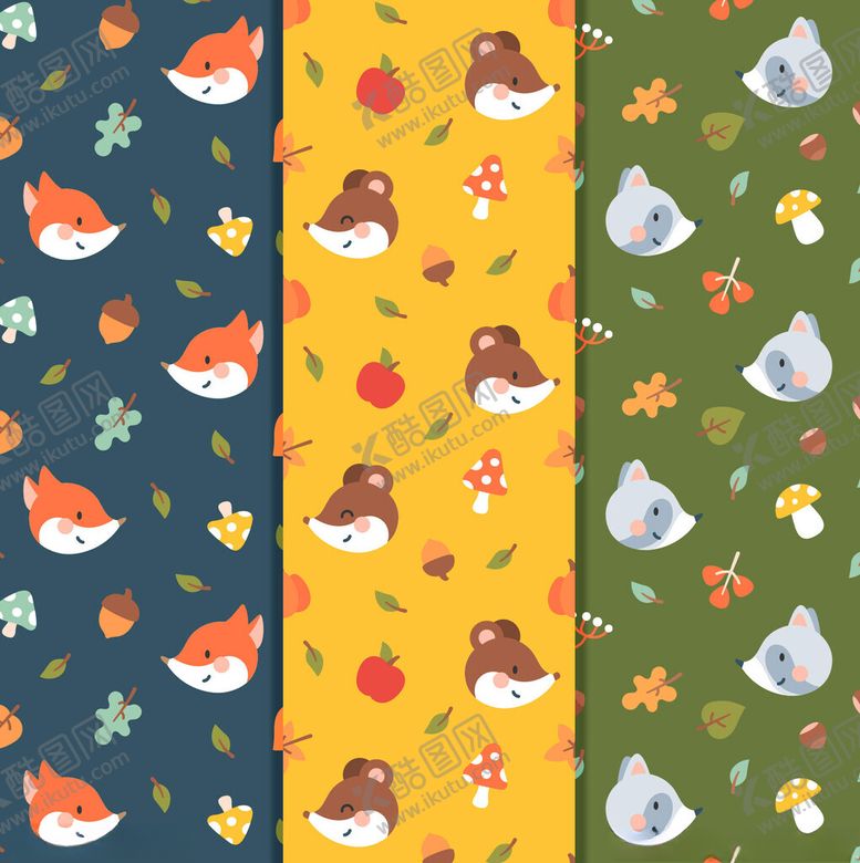 编号：10757611151606563931【酷图网】源文件下载-可爱动物图案的多彩布料