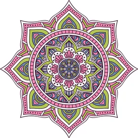 彩色复古花纹透明底免抠图