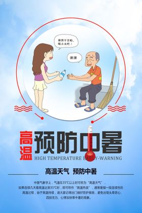 温馨提示预防中暑海报