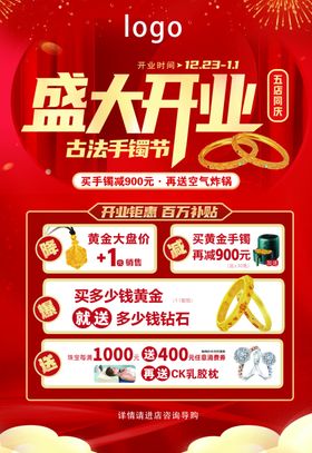 红色盛大开业促销活动海报