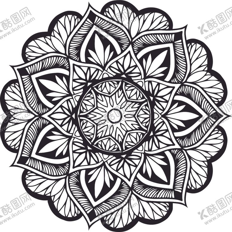 编号：91840009120615099072【酷图网】源文件下载-曼陀罗花纹