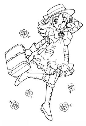 黑白手绘卡通人物插画画美术少年童话世界