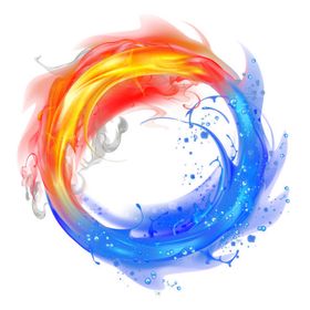 红蓝旋转球合成背景素材