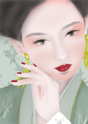 古风人物矢量插画