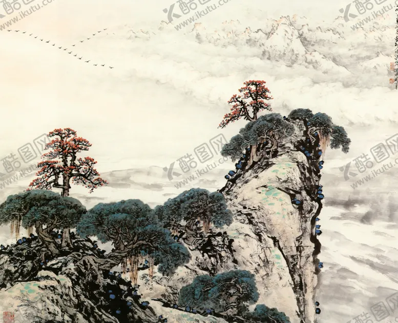 编号：14682402120805465289【酷图网】源文件下载-关山月松树