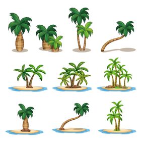 卡通椰子树