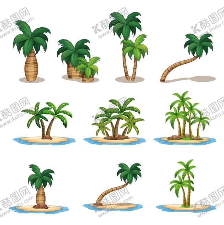 编号：75658011010148047769【酷图网】源文件下载-卡通椰子树