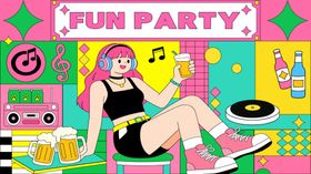 复古派对时尚女孩