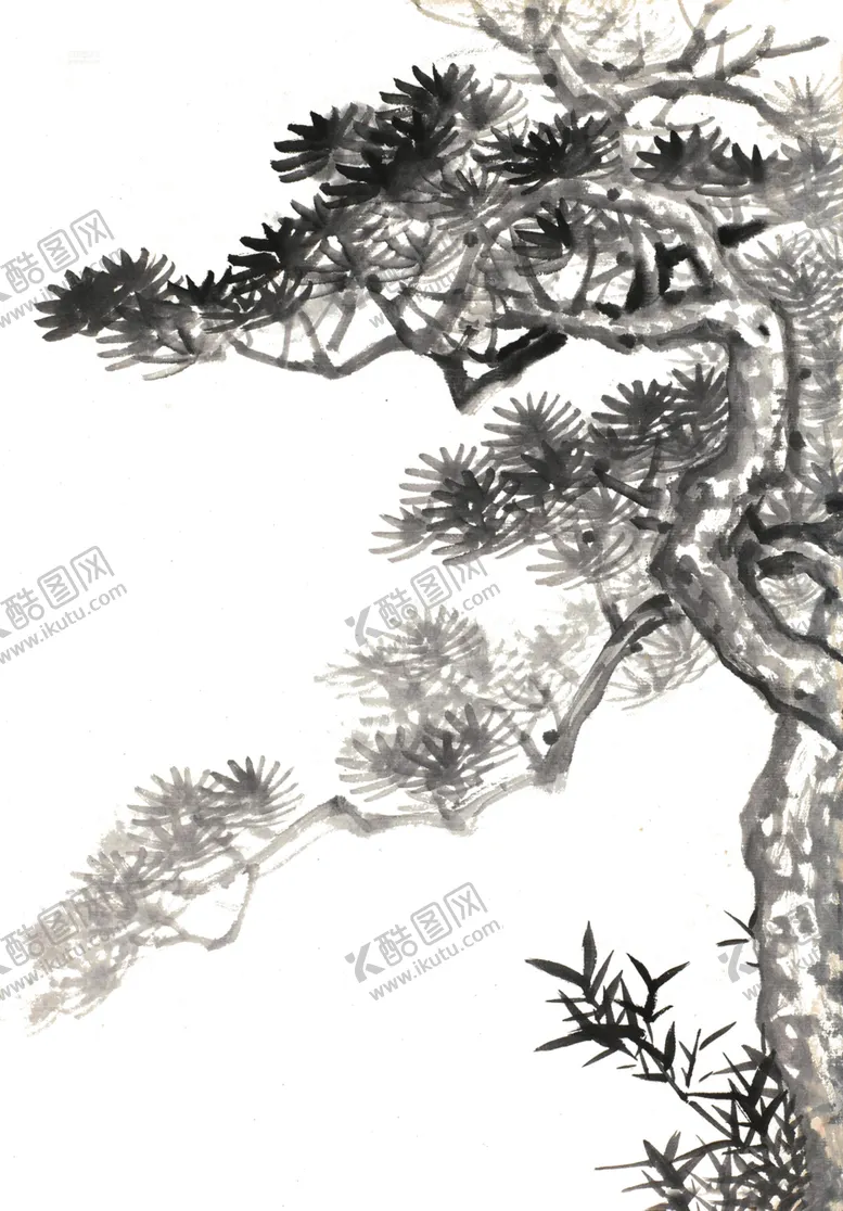 编号：93623806260109186465【酷图网】源文件下载-水墨松树