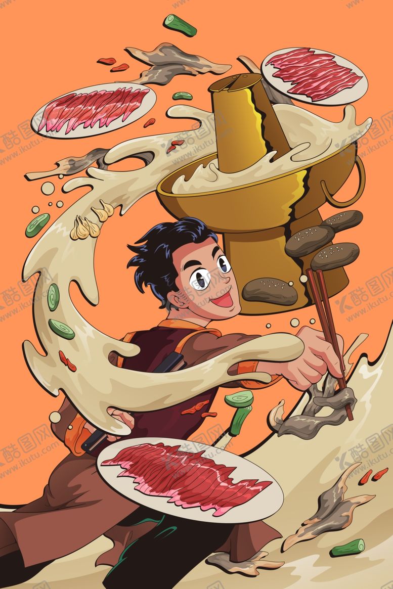 编号：48806504260313003558【酷图网】源文件下载-手绘美食美食海报美食文化