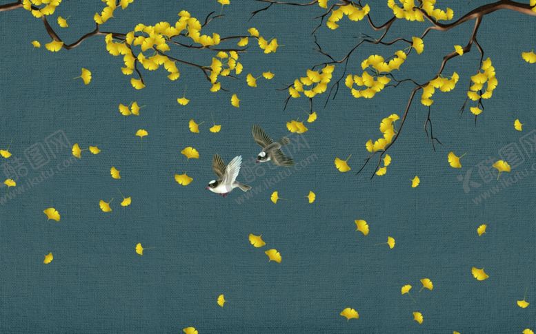 编号：48210910022301514164【酷图网】源文件下载-工笔花鸟背景墙装饰画
