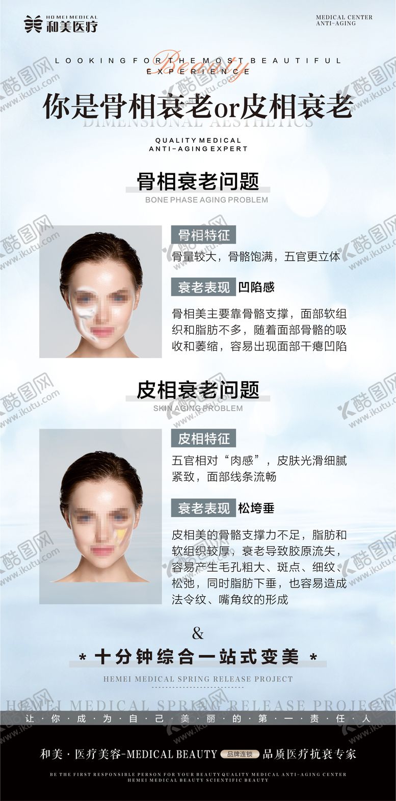 编号：79378111271931253955【酷图网】源文件下载-骨相衰老和皮相衰老海报