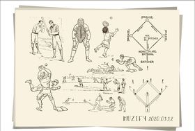 10款入棒球比赛手绘稿