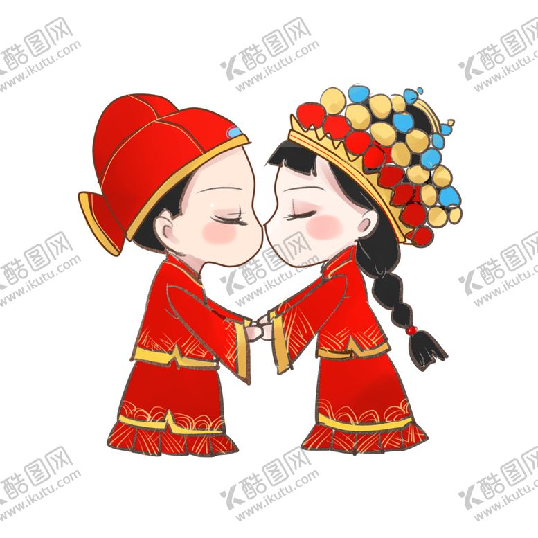 编号：43976805041009201297【酷图网】源文件下载-卡通新郎新娘PNG免扣素材