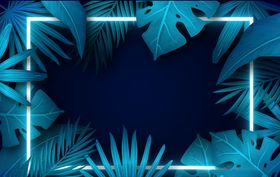 霓虹灯叶子背景