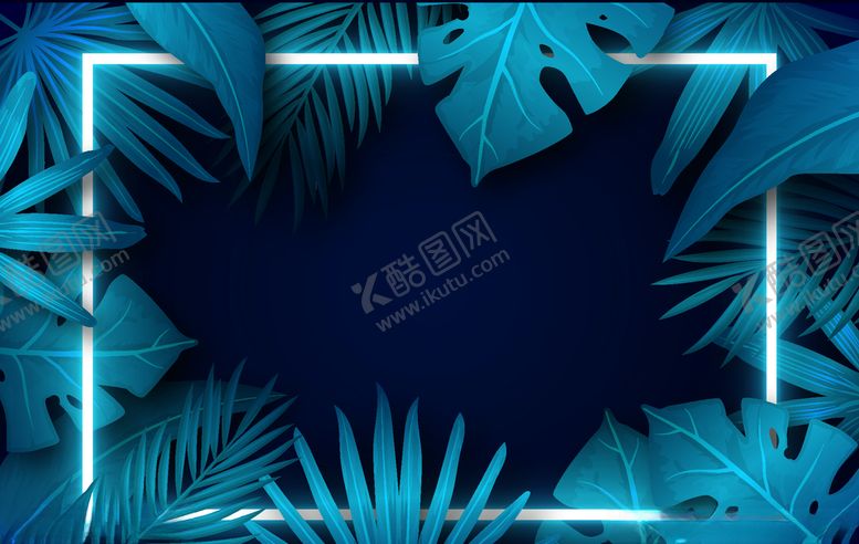 编号：21531210290338513513【酷图网】源文件下载-霓虹灯叶子背景