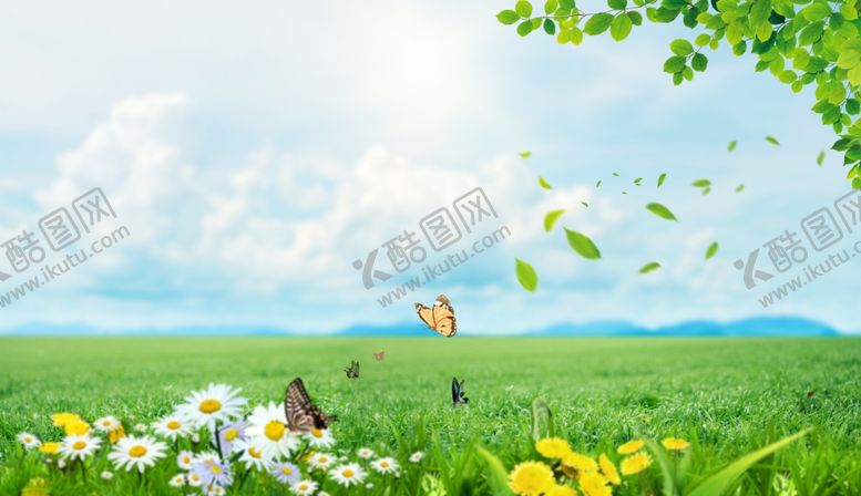 编号：22219007081145595741【酷图网】源文件下载-绿色花草背景