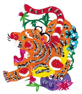 老虎剪纸