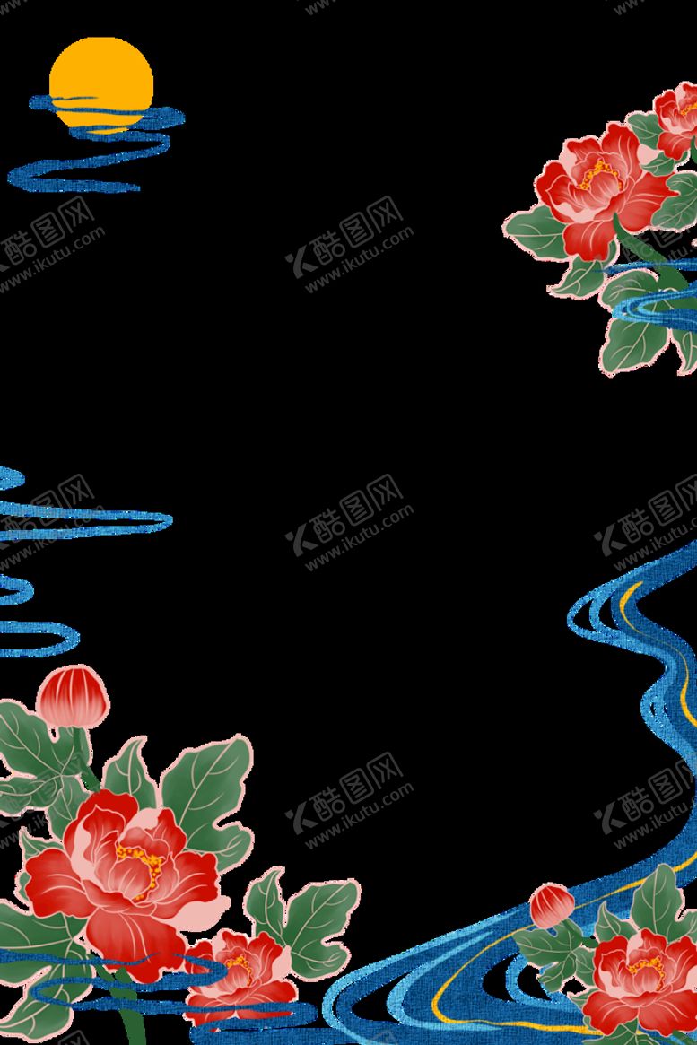 编号：86374510012059562671【酷图网】源文件下载-国潮花边背景