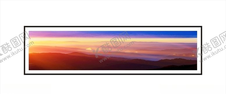 编号：16273309101538374440【酷图网】源文件下载-客厅装饰画现代简约晚霞