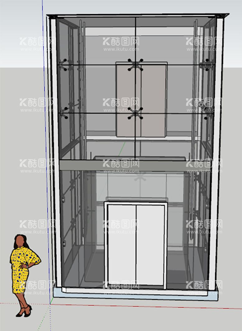 编号：92925511240421113397【酷图网】源文件下载-观光电梯透明玻璃草图大师模型