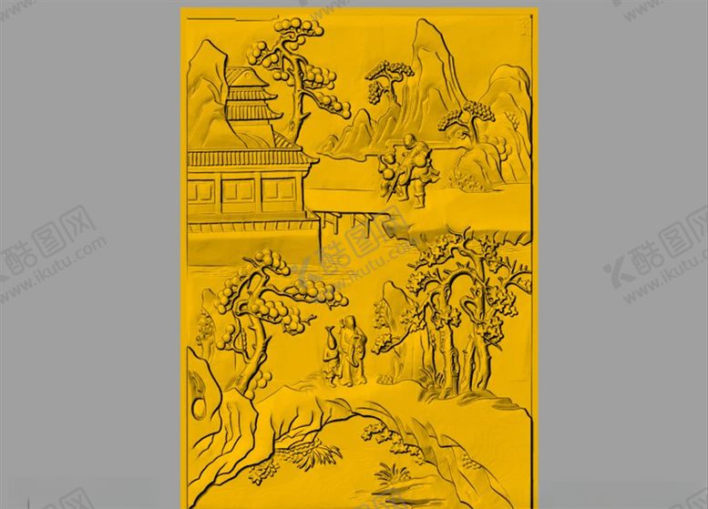编号：95569004121454048837【酷图网】源文件下载-CAD浮雕装饰画模型