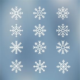 矢量蓝色渐变冬天免扣雪花元素