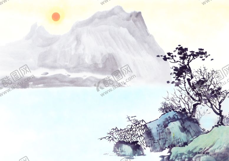 编号：95844405180556224527【酷图网】源文件下载-中国风新中式山水画