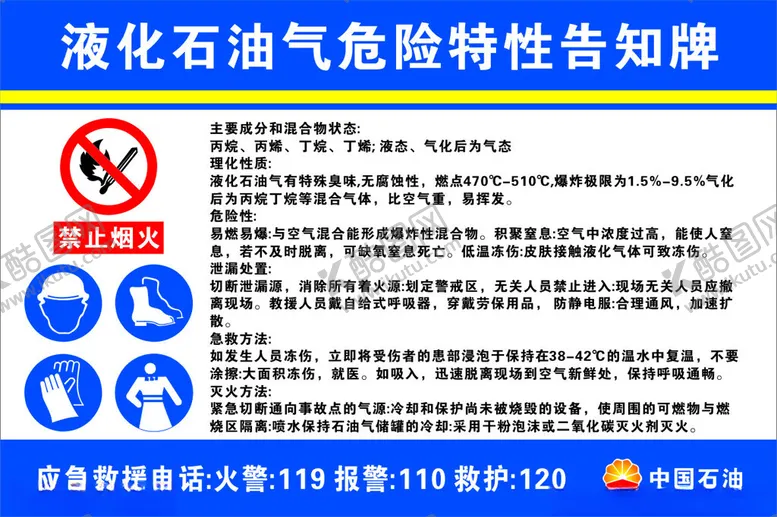 编号：36878102071241273605【酷图网】源文件下载-液化石油气危险特性告知牌