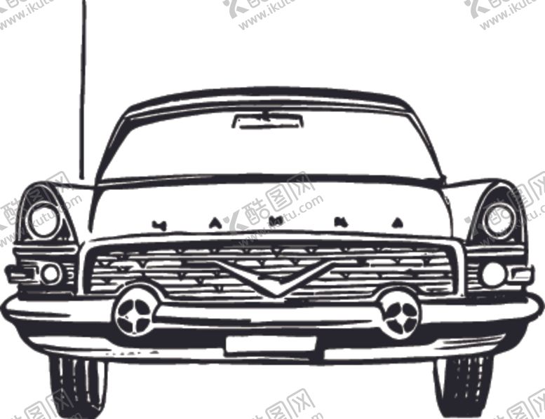 编号：55376409161523328403【酷图网】源文件下载-黑白手绘老爷车老