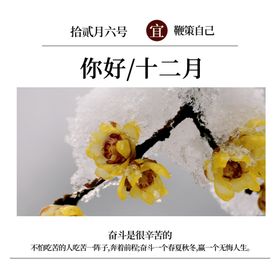 你好12月初冬时节冬季庆祝冬季折扣小雪