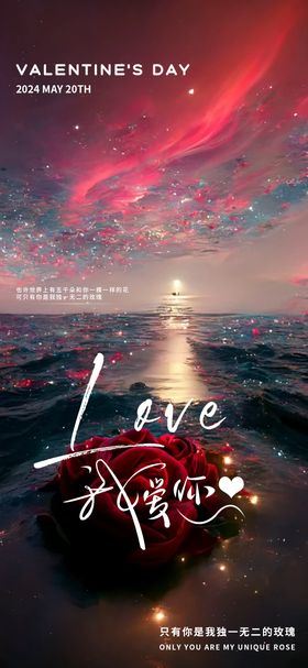 520海报公历节日玫瑰花情人节
