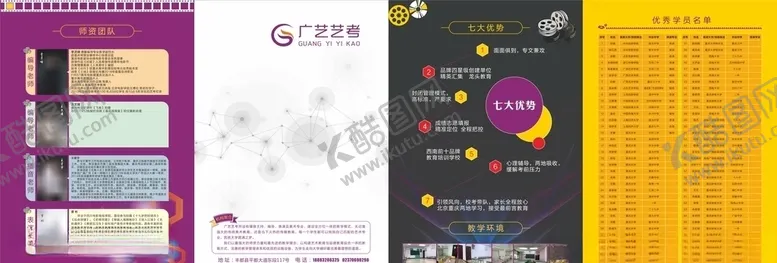 编号：80284307061842229928【酷图网】源文件下载-艺校宣传单折页