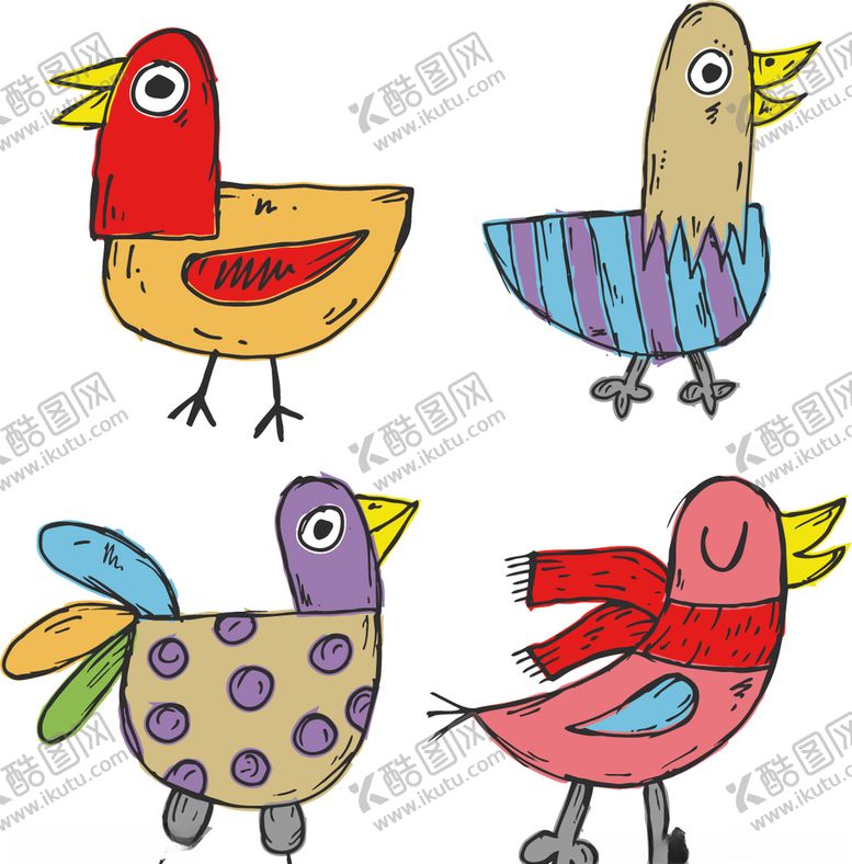 编号：39325010281805391620【酷图网】源文件下载-矢量卡通小鸡