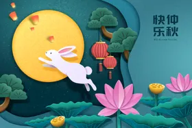 中秋海报素材宣传设计
