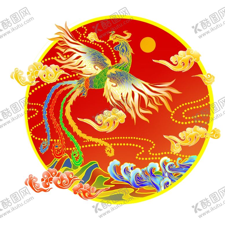 编号：28918804301428384230【酷图网】源文件下载-国潮凤凰插画