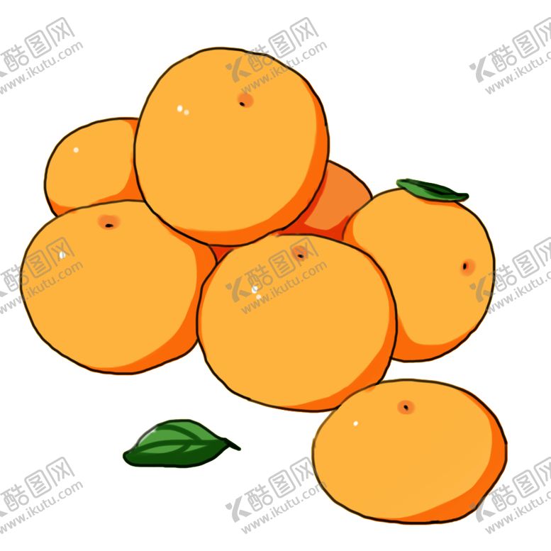 编号：94252102130820349363【酷图网】源文件下载-秋季农作物水果橘子手绘插画